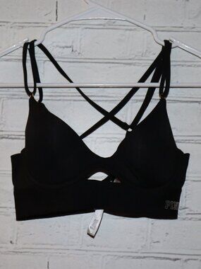 🖤 Victoria’s Secret · PINK · Push‑Up Bonded Sports Bra · Size XS